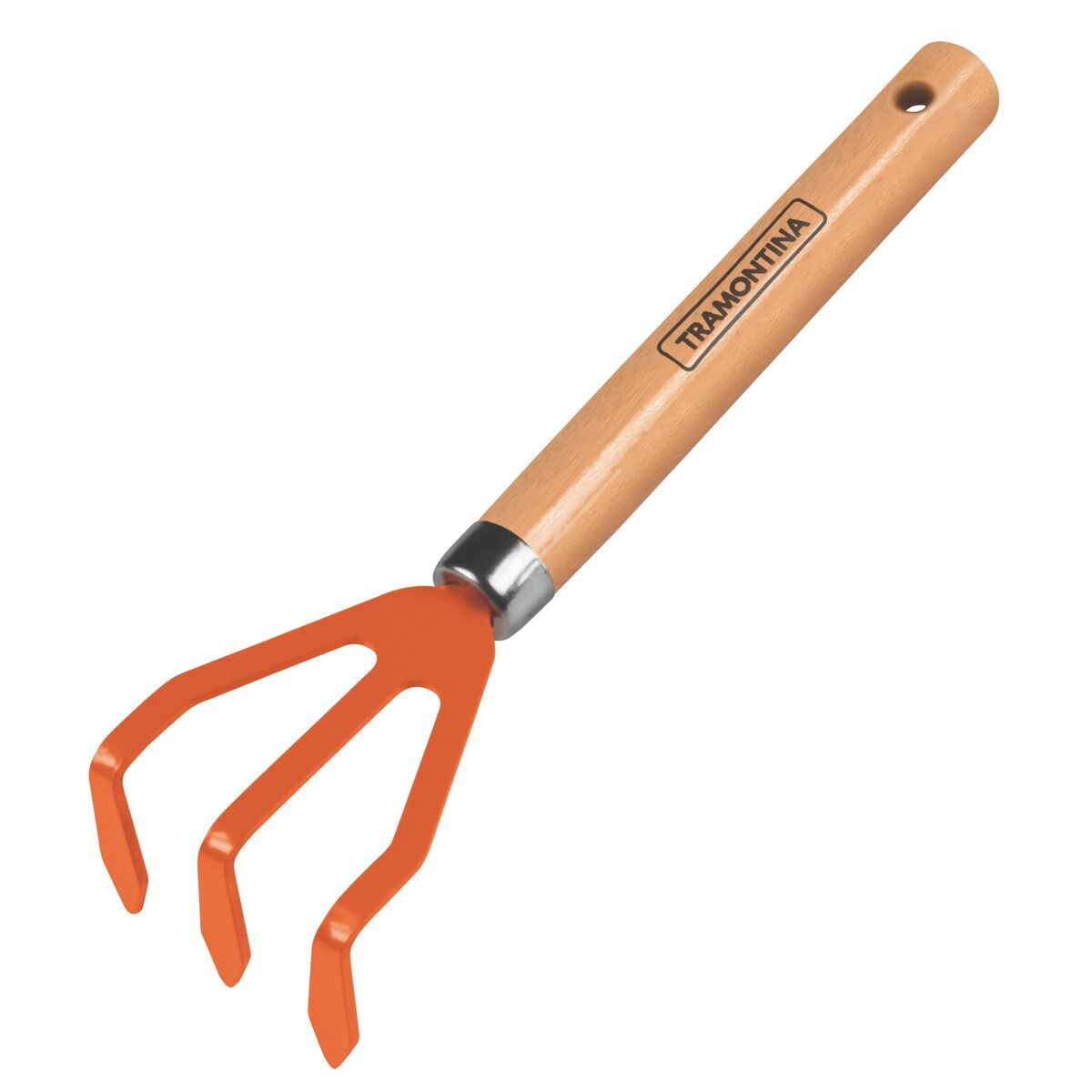 Ancinho de Mão 3 Dentes para Jardinagem Tramontina com Cabo de Madeira